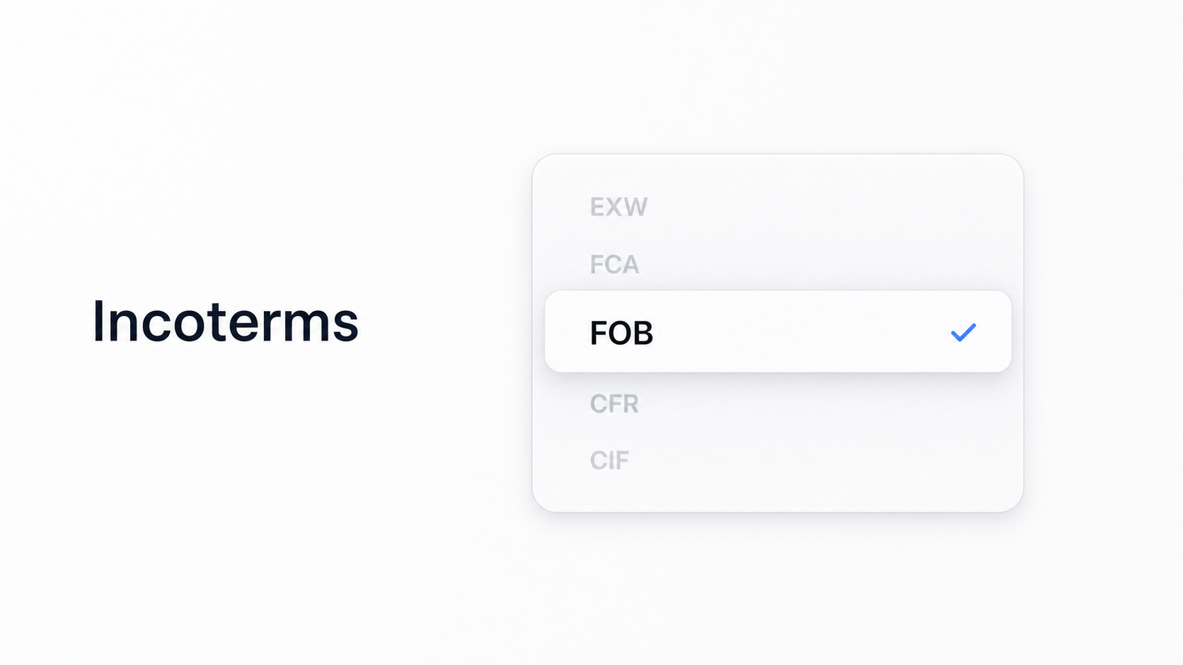 Incoterms-Klauseln EXW, FOB, CIF